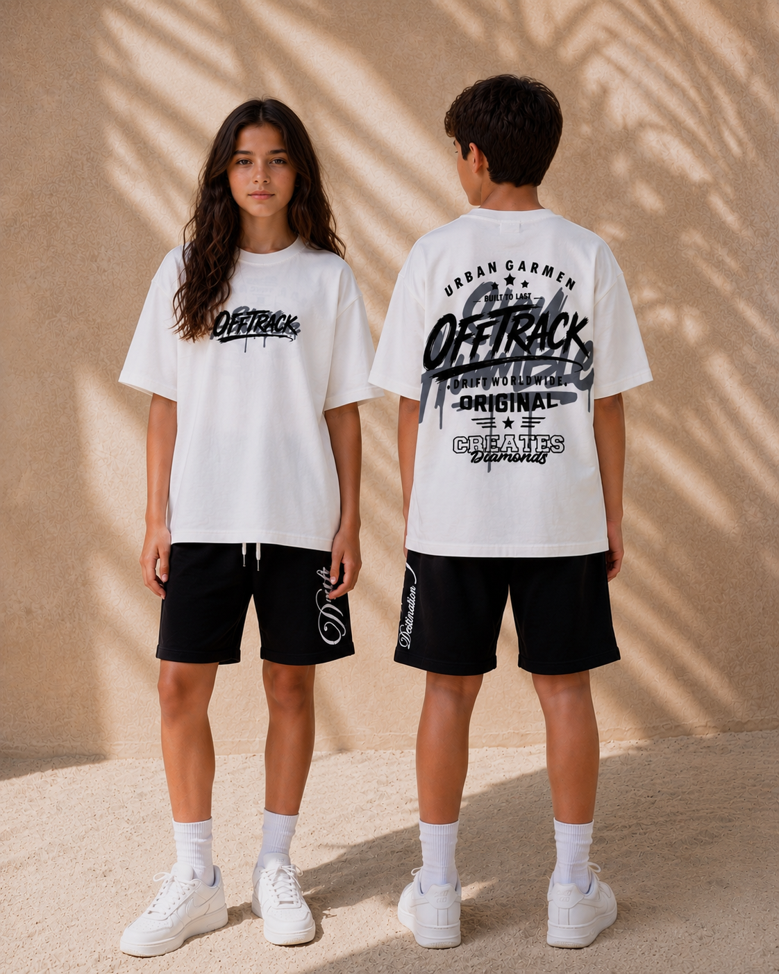 off track white tee