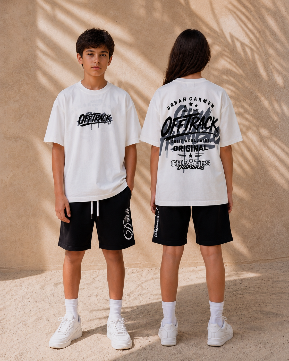 off track white tee