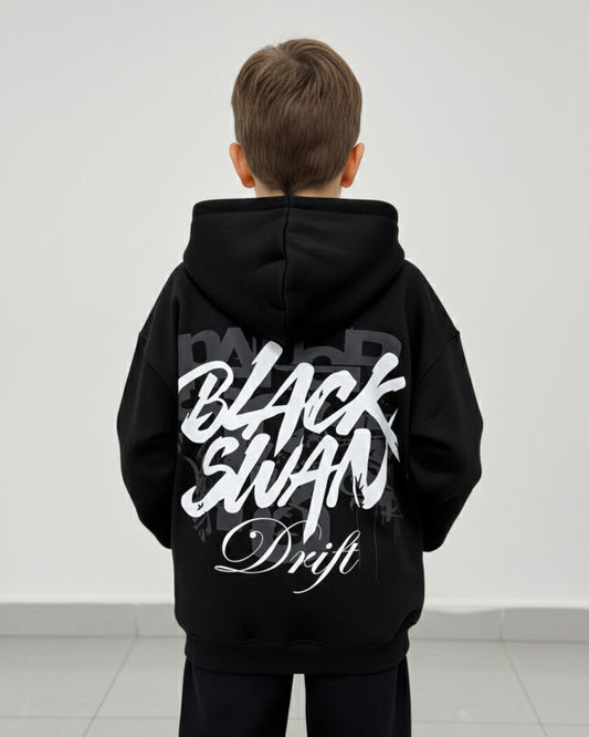 swan black hoodie