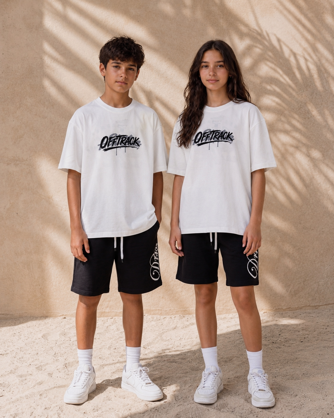 off track white tee