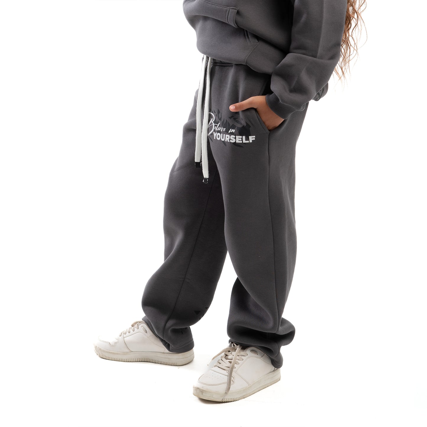 believe dark grey sweatpants