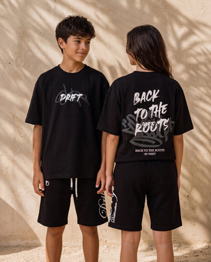 roots black tee