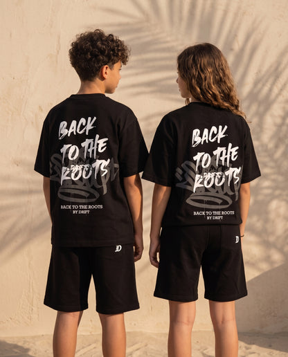roots black tee