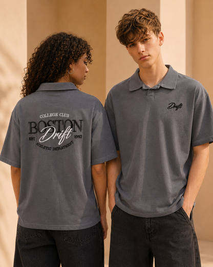 boston dark grey polo