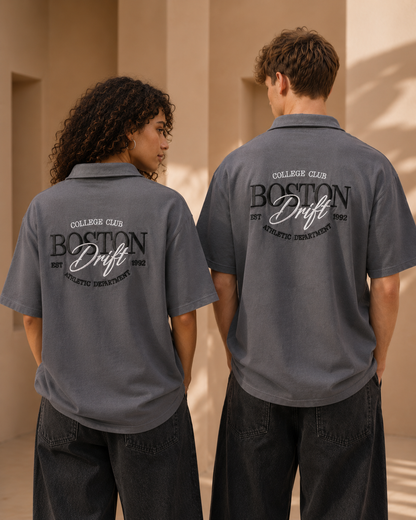 boston dark grey polo