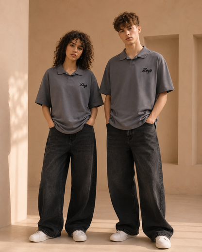 boston dark grey polo