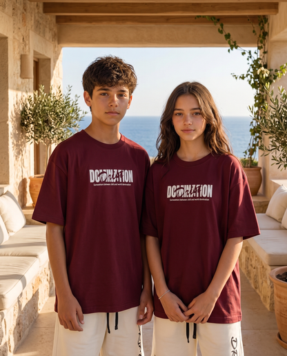 chill dark red tee