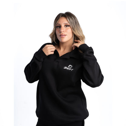 classic black polo sweatshirt
