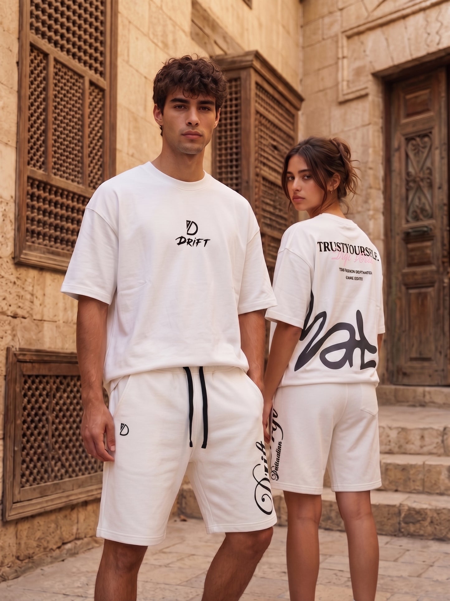 design white short