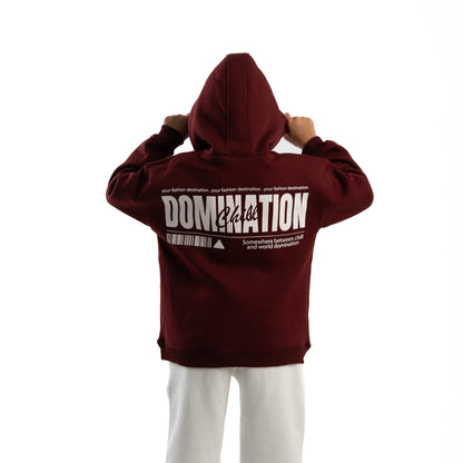 domination dark red hoodie