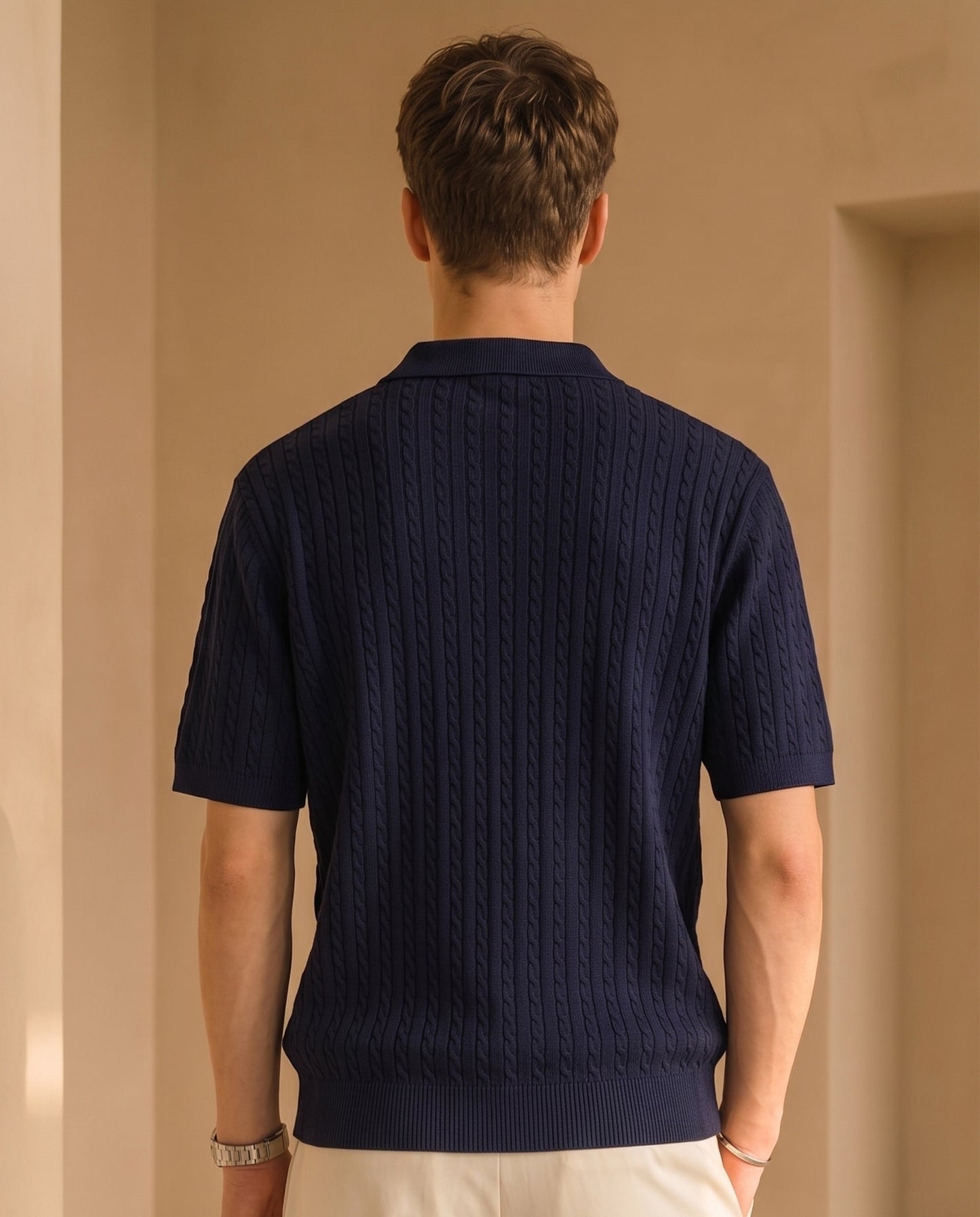 jacar knitted polo dark blue