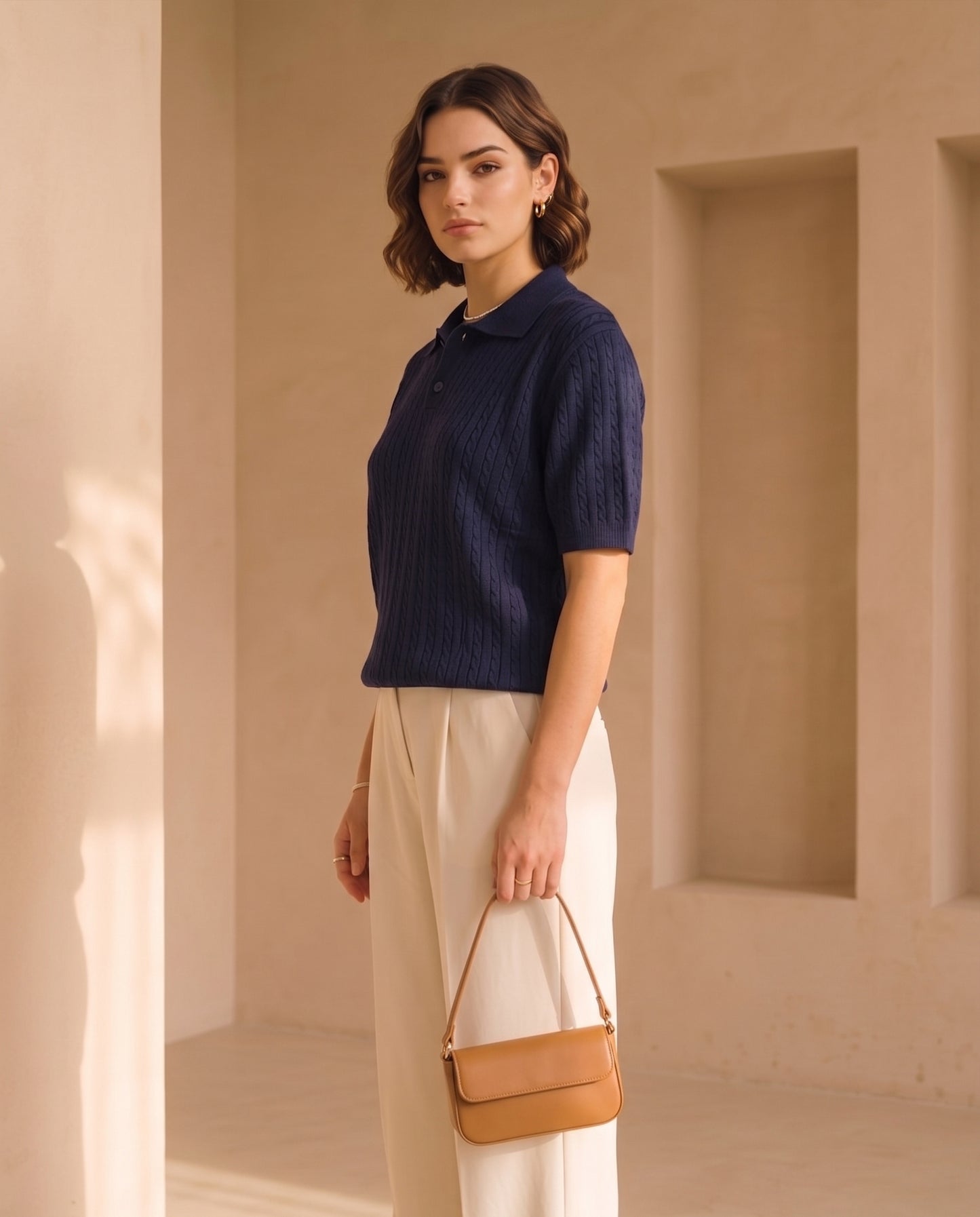 jacar knitted polo dark blue