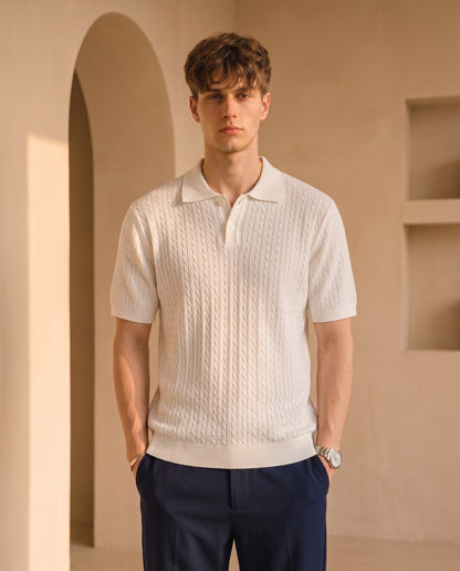 jacar knitted polo white