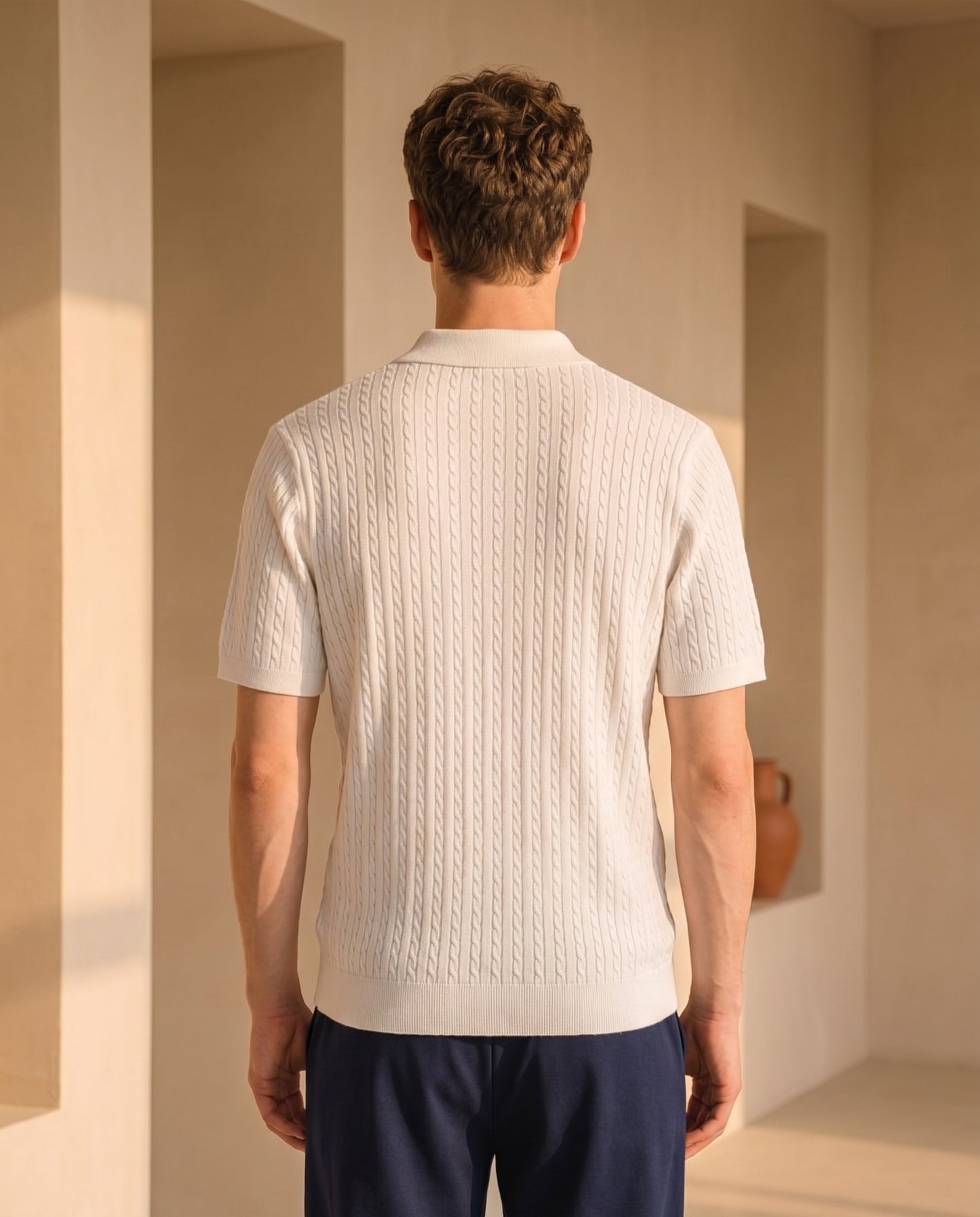 jacar knitted polo white