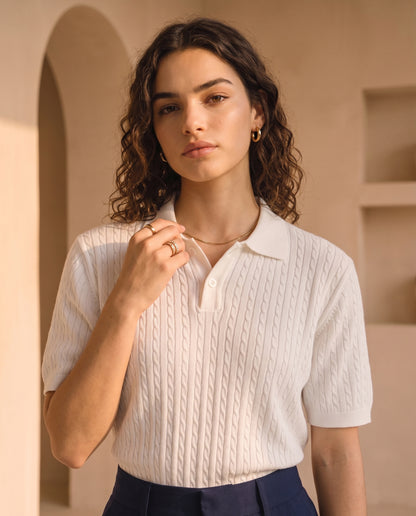 jacar knitted polo white