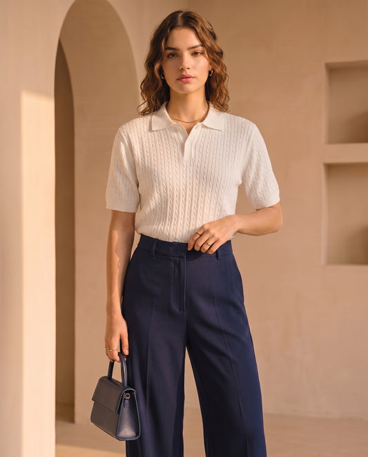 jacar knitted polo white