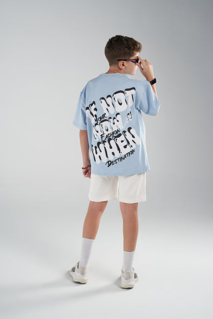 slogan baby blue tee