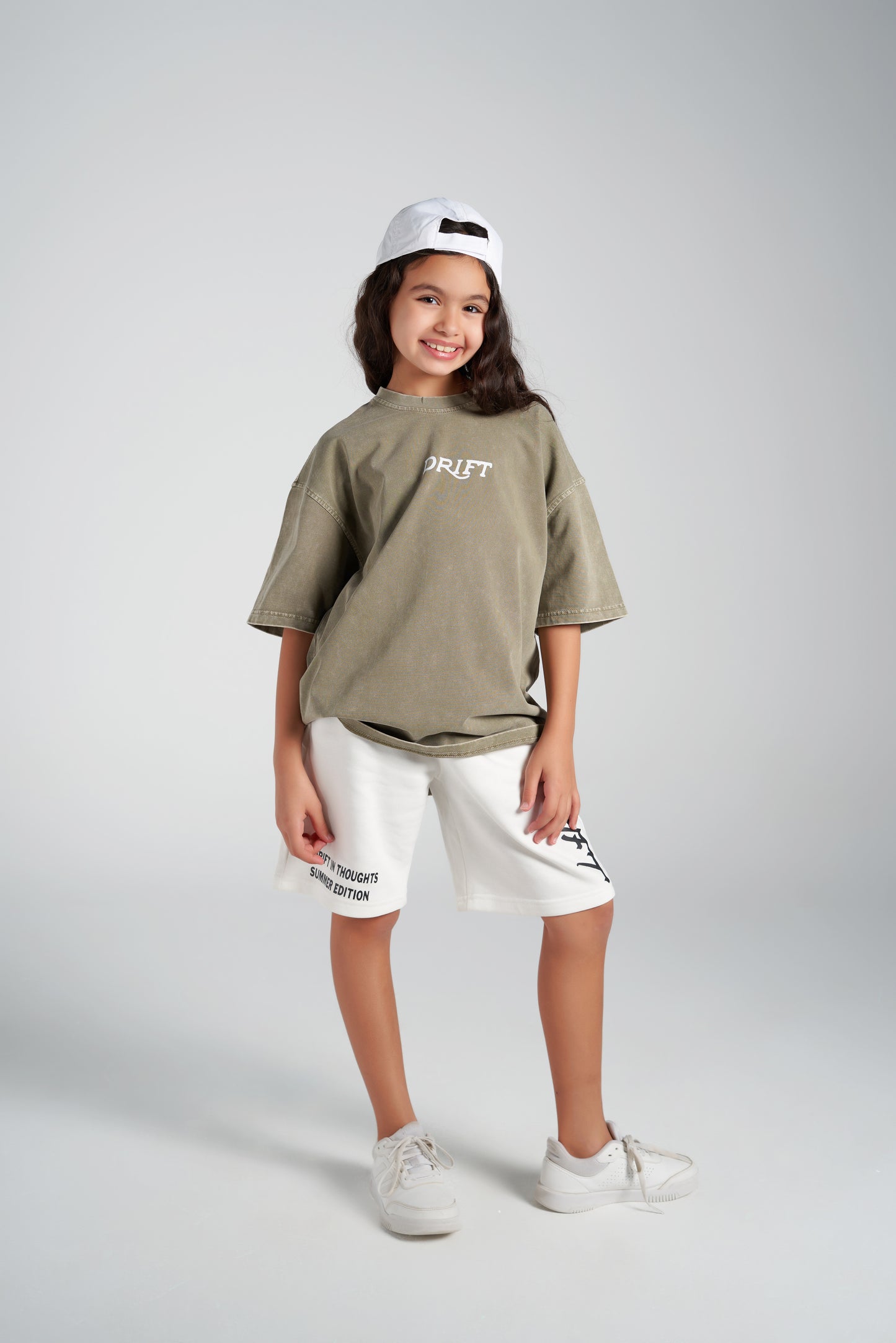think washed dark green tee