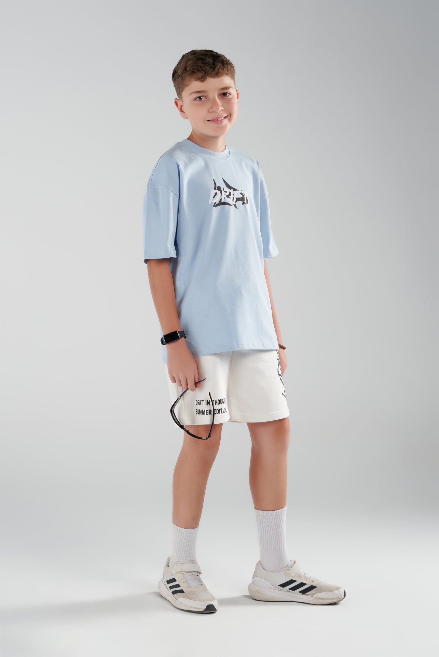 slogan baby blue tee