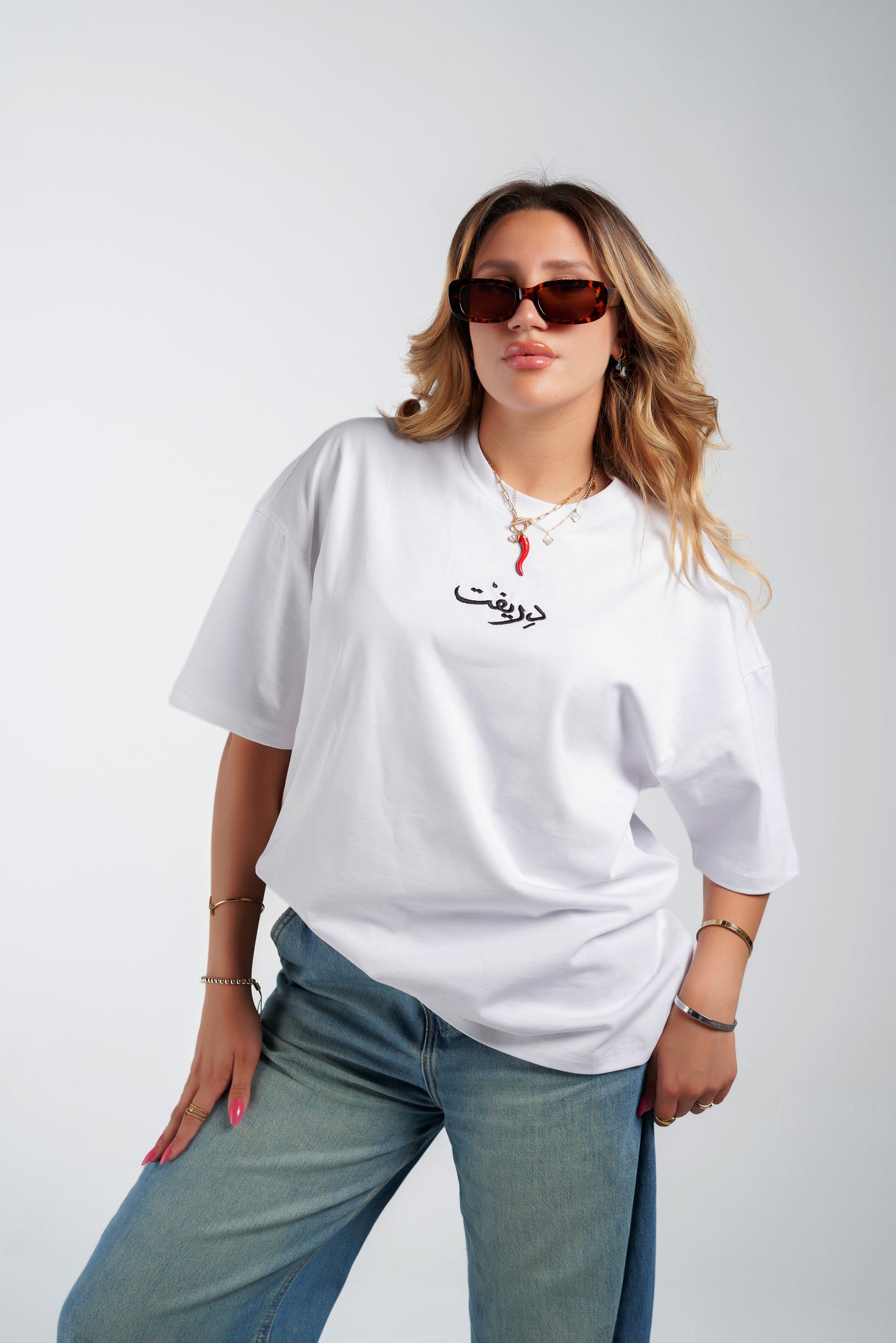 arabic white tee -adults