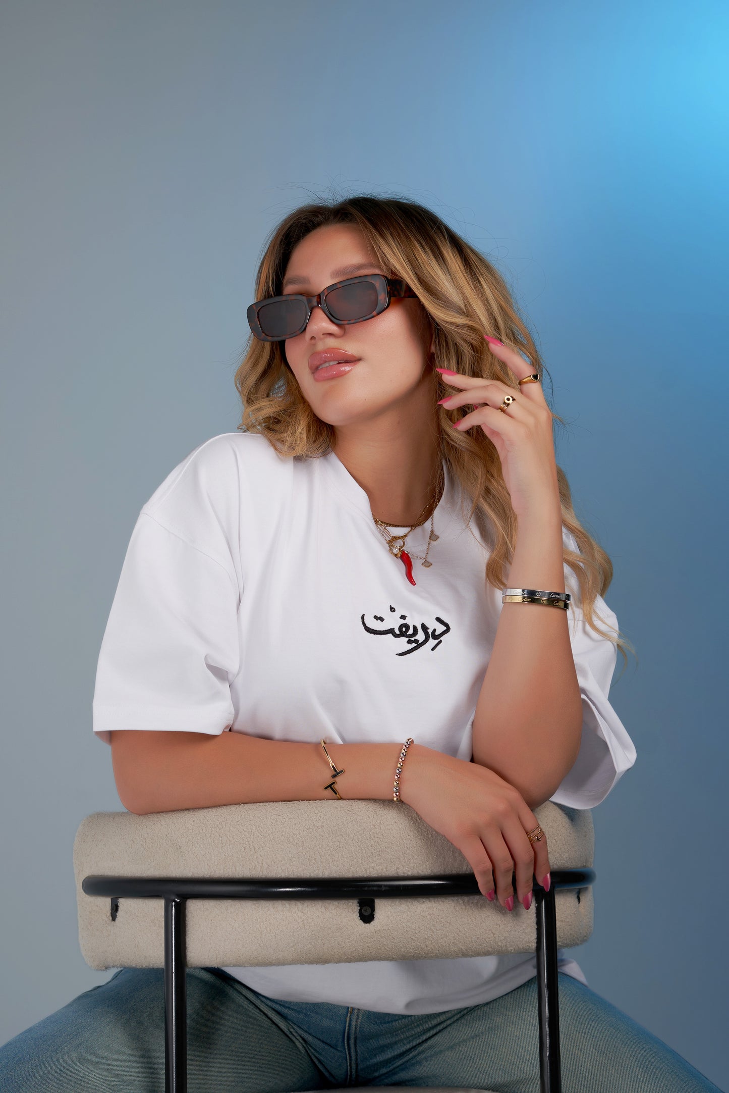 arabic white tee -adults