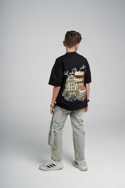 arabic black tee-kids