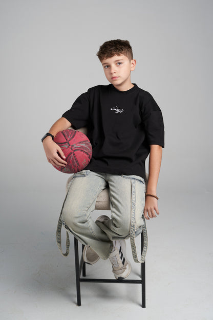 arabic black tee-kids