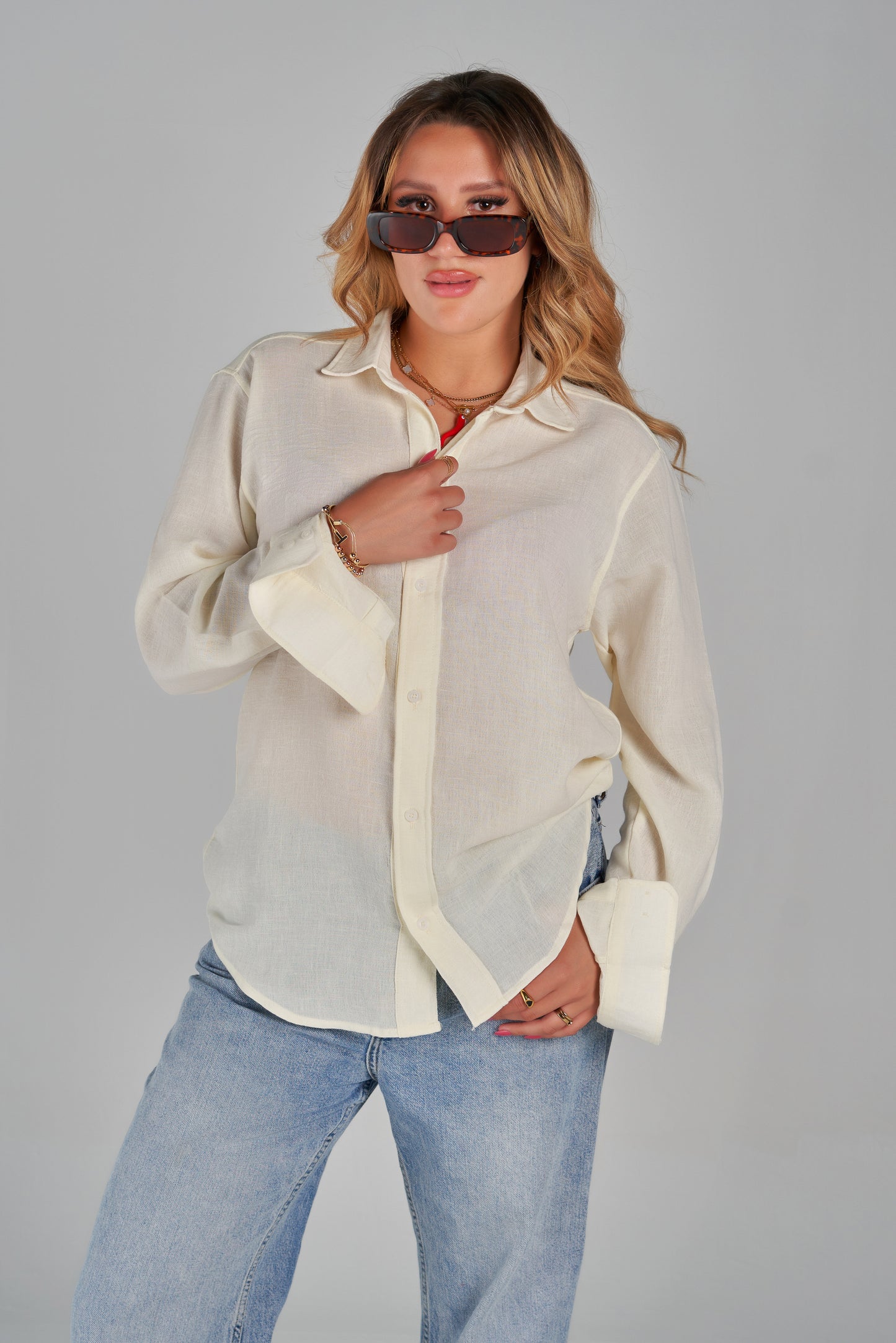 white linen shirt