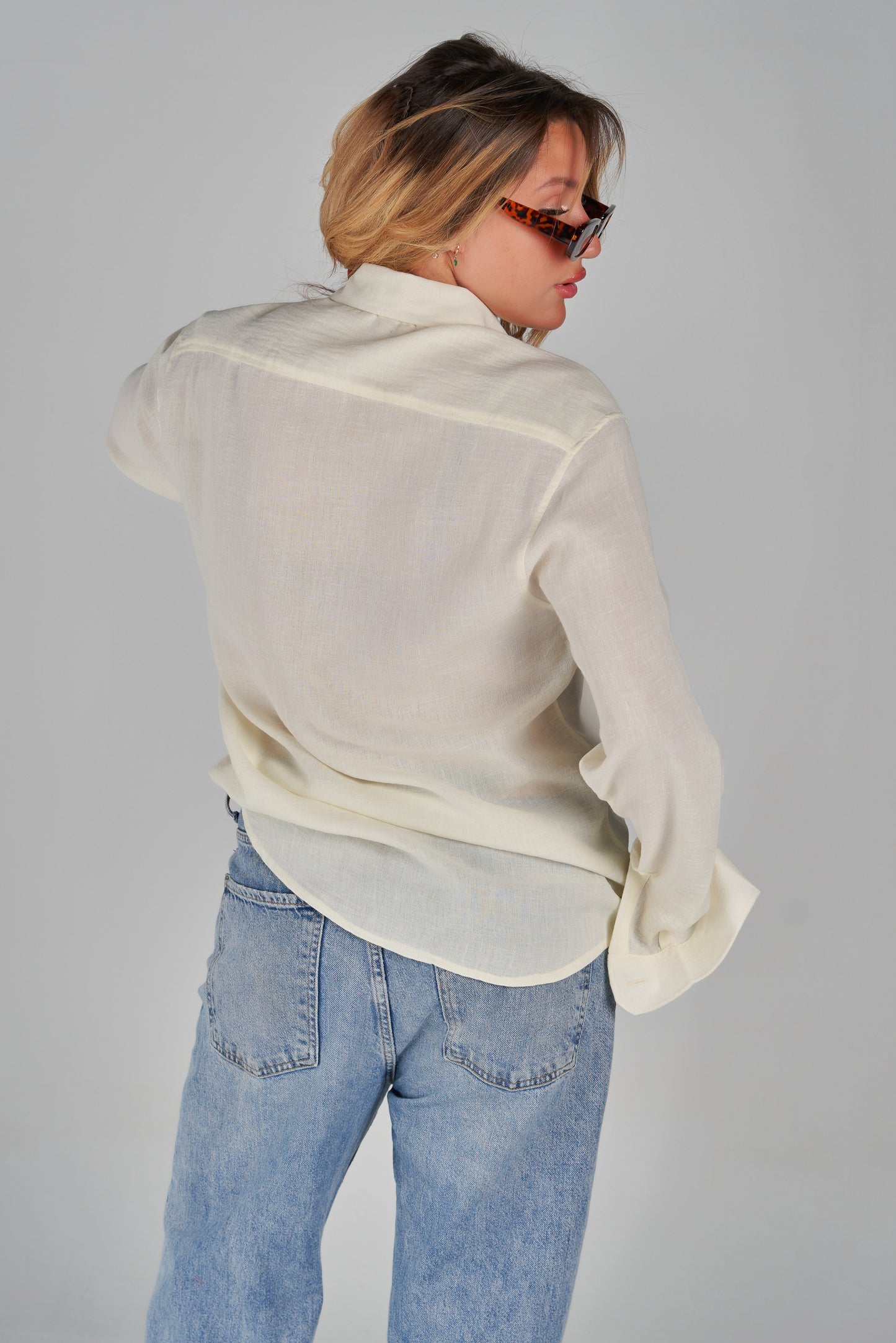white linen shirt