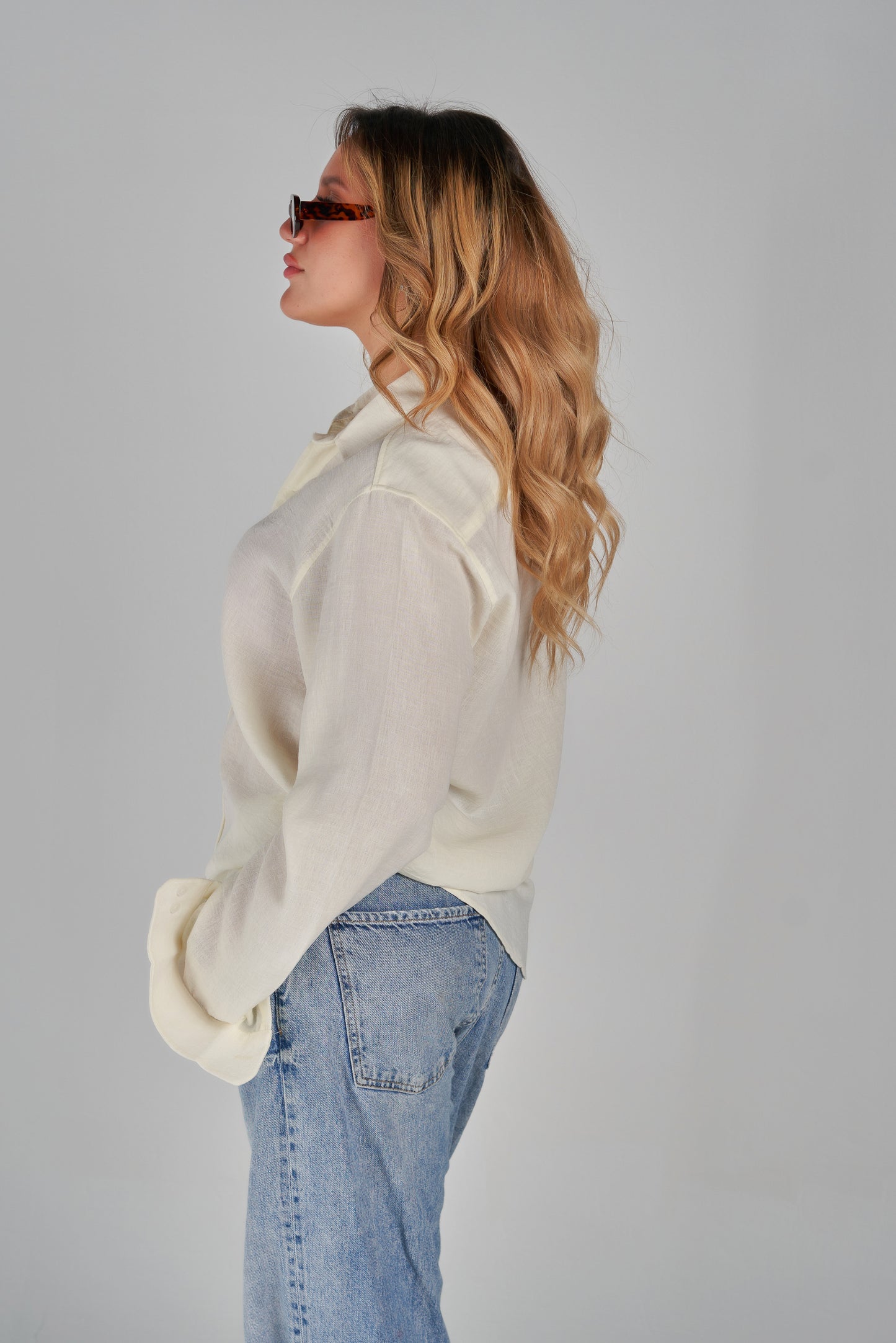 white linen shirt