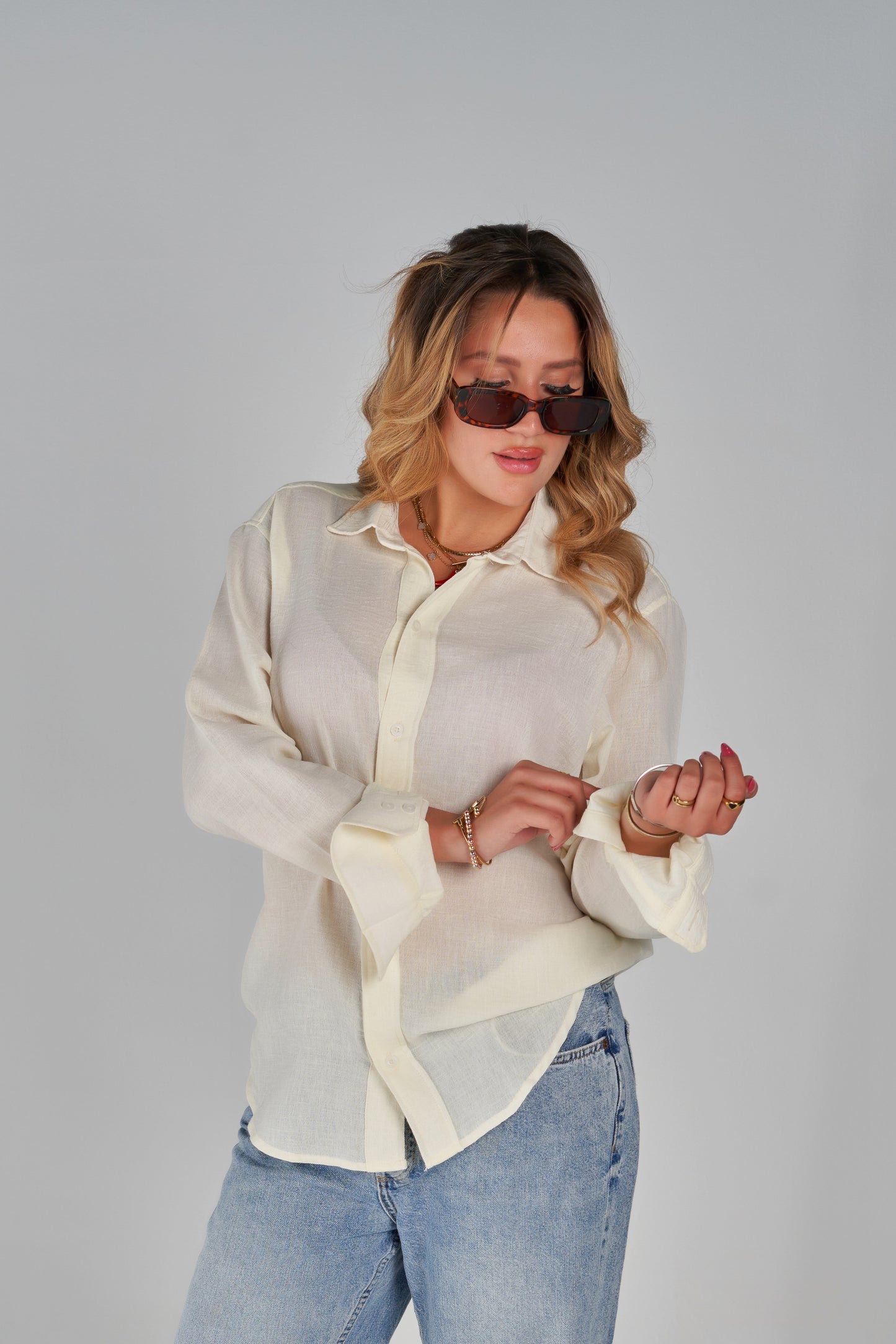 white linen shirt