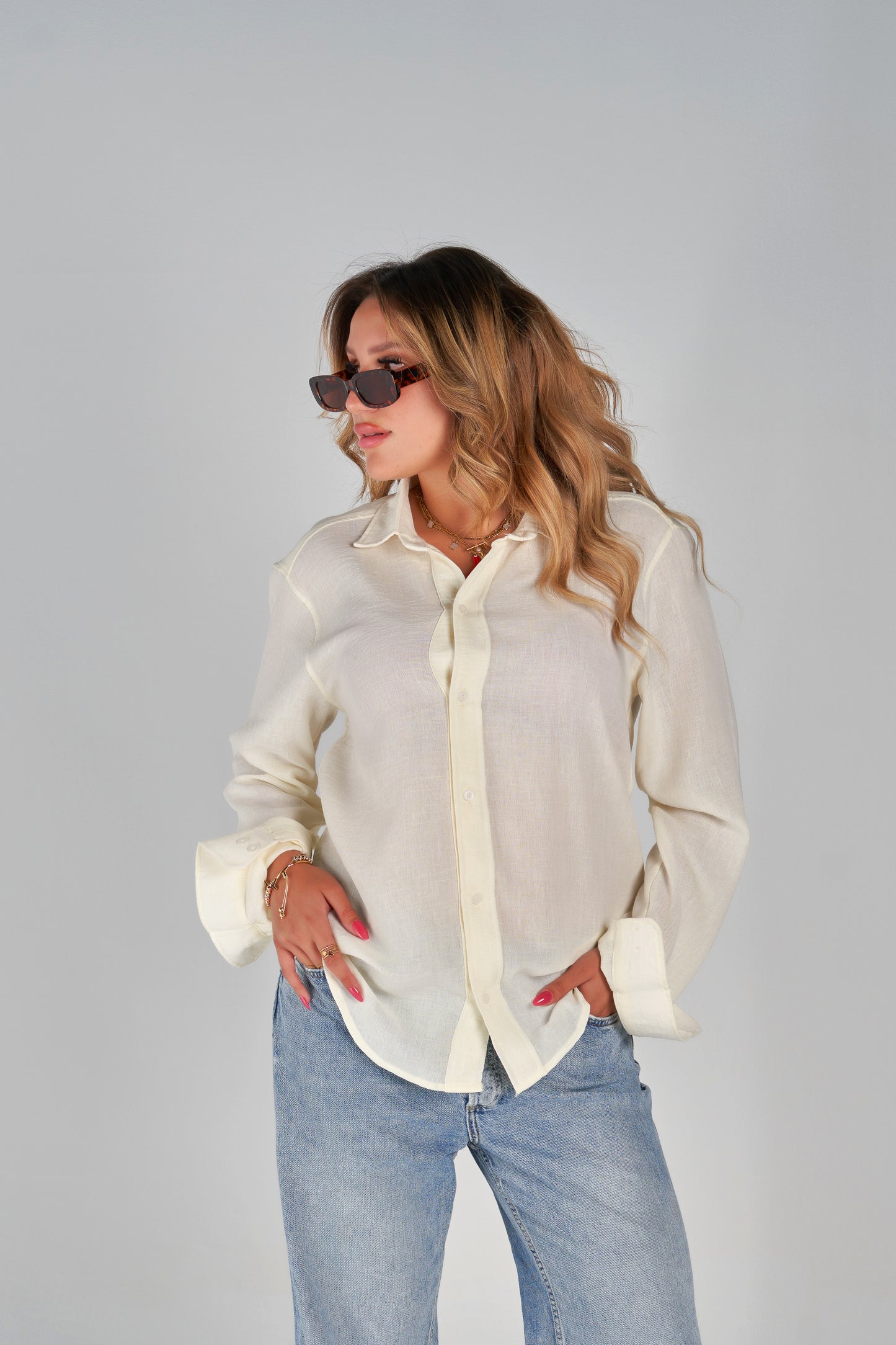 white linen shirt