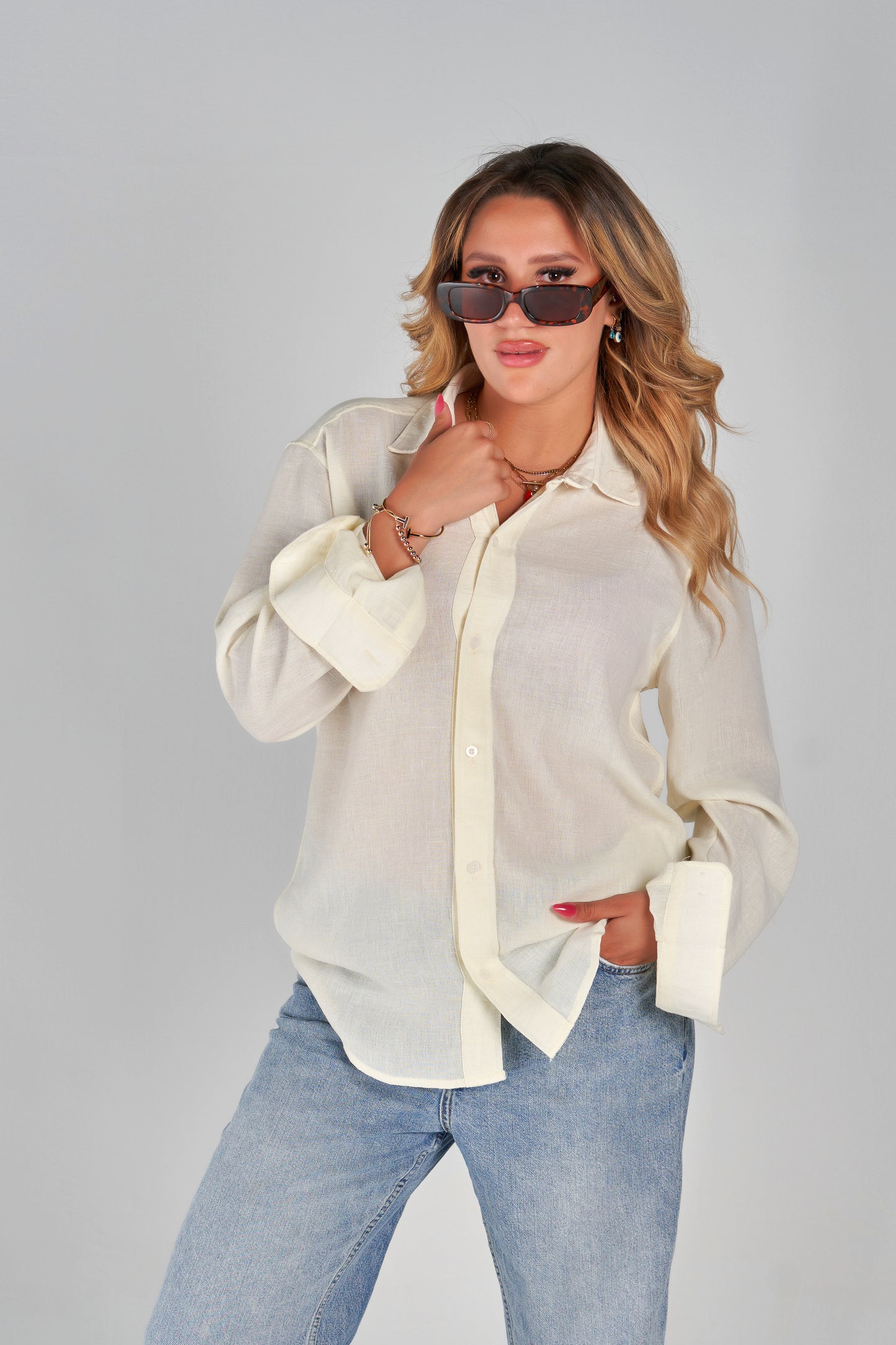 white linen shirt
