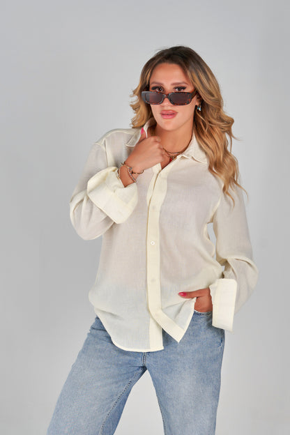 white linen shirt