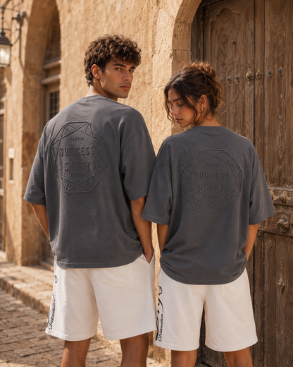 story dark grey tee