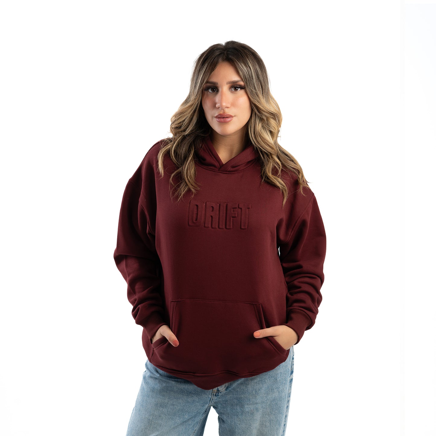 success dark red hoodie