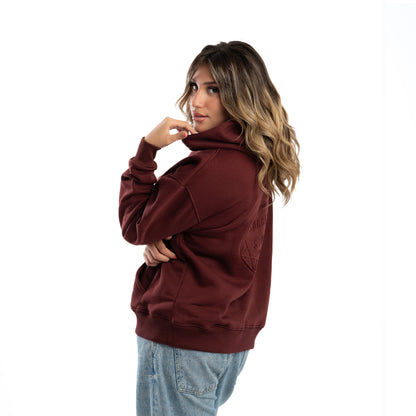 success dark red hoodie