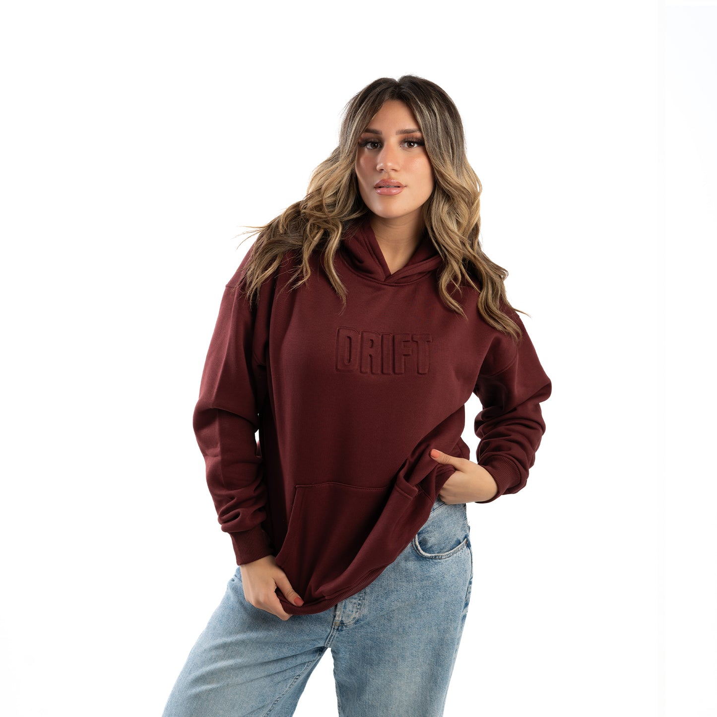 success dark red hoodie