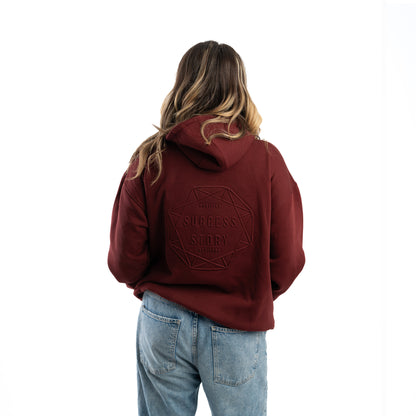 success dark red hoodie