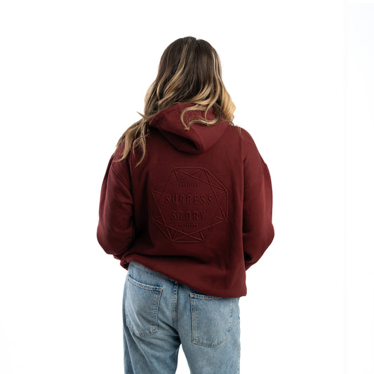 success dark red hoodie