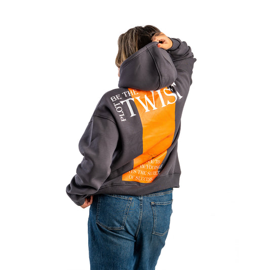twist dark grey hoodie